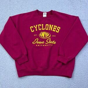 Iowa State University Sweatshirt Medium Red Football Cyclones‎ Retro Pullover